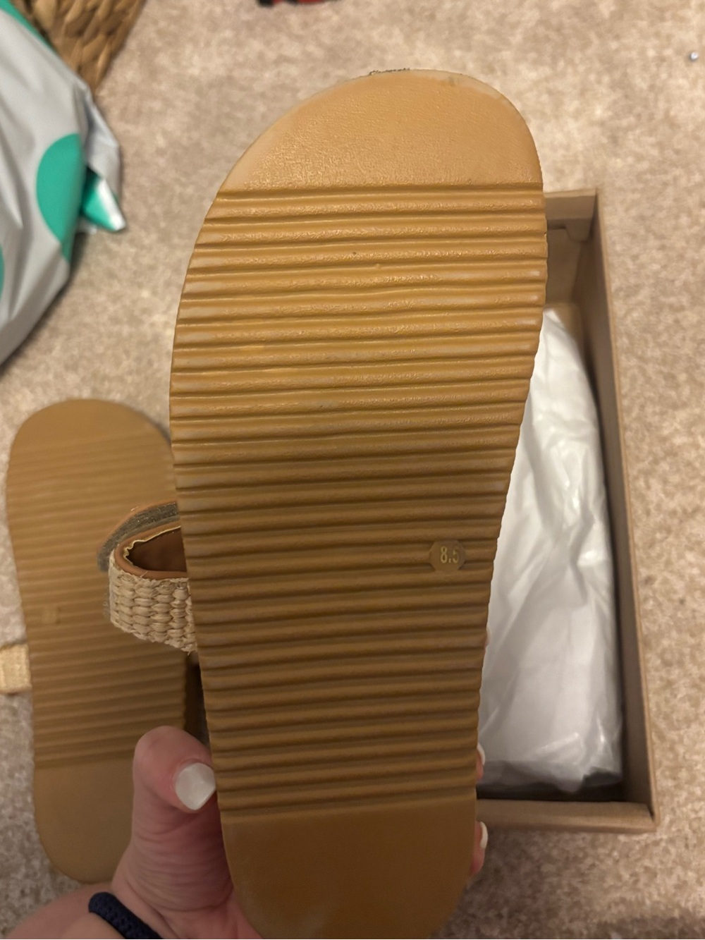 Steve Madden Raffia Mayven Sandal 8.5 New in Box - Picture 3 of 5
